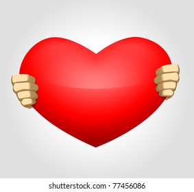 Image of hands holding heart, showing care and honesty