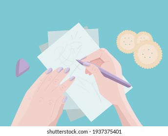 
An image of hands on a table that create a sketch