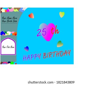 image of happy birthday template with love design