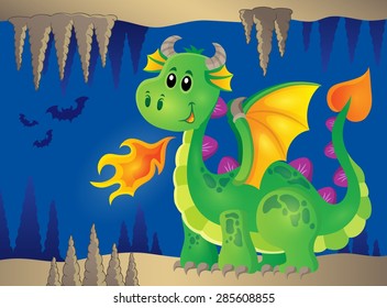 Image with happy dragon theme 2 - eps10 vector illustration.