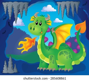 Image with happy dragon theme 3 - eps10 vector illustration.