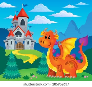 Image with happy dragon theme 5 - eps10 vector illustration.