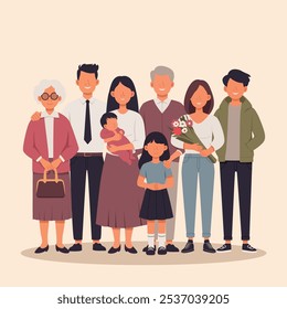 image of happy extended family members
