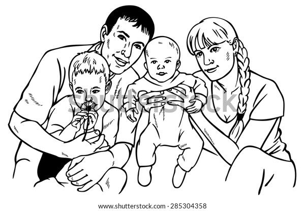 Image De La Famille Heureuse De Image Vectorielle De Stock Libre De Droits