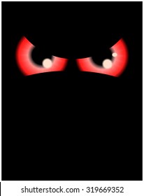 Image of Happy Halloween spooky background Flat design. Vector illustration of invitation card with scary bloody eyes, eyeballs 