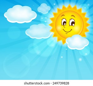 Image With Happy Sun Theme 1 - Eps10 Vector Illustration.