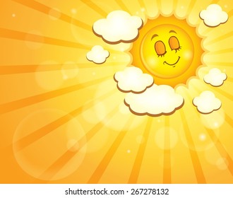 Image with happy sun theme 4 - eps10 vector illustration.