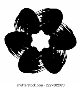 la imagen tiene forma de flor y con un pincel grueso