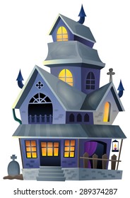 Image with haunted house thematics 1 - eps10 vector illustration.