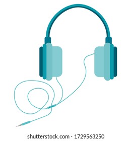 Image of headphones with a cord. Vector image, eps 10