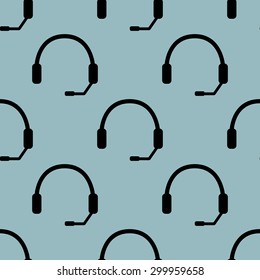 Image of headset, repeated on pale blue background