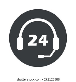 Image of headset with text 24 in black circle, isolated on white