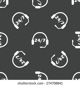 Image of a headset and text 24 repeated on grey background