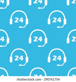 Image of headset with text 24, repeated on blue background