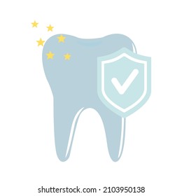 image of a healthy tooth on a white background, vector illustration