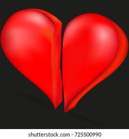 The image of the heart is divided into two halves