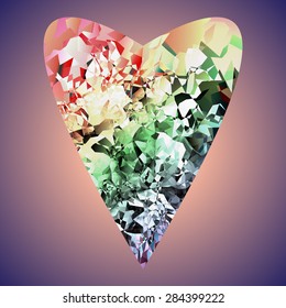 The image of the heart executed in the form of a crystal.