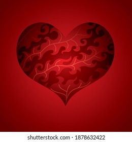 Image of a heart in a flame of love and passion