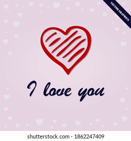 Image of a heart with the inscription I love you