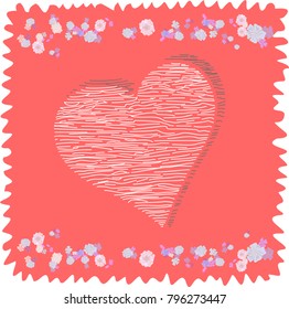 Image of a heart on a pink background with flowers