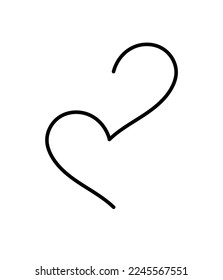 
La imagen de un corazón de fondo blanco, como si se rompiera a la mitad en un estilo minimalista en honor a San Valentín
