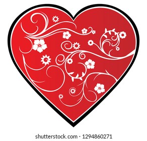 an image of a heart of red color of an unusual shape, vector isolated on white background