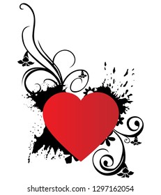 an image of a heart of red color of an unusual shape, vector isolated on white background