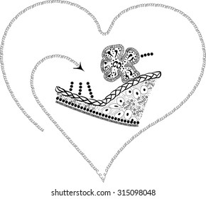 The image of heart and shoe