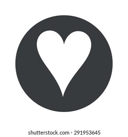 Image of hearts card symbol in black circle, isolated on white