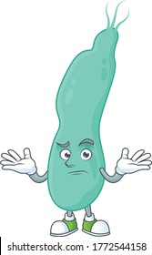 Una imagen de una piloria helicobacter en un estilo de caricatura de mascota sonriente. Ilustración del vector