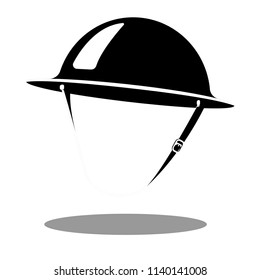 Image, Helmet Of A Soldier Of The British Army During The First World War . Well Suited As An Avatar Or Icon. Vector. Colors Are Easily Corrected