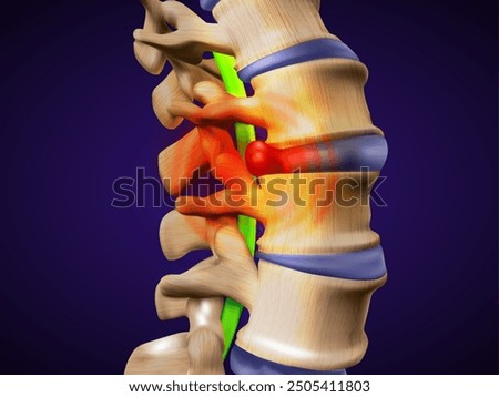 Image of a herniated disc. Vector illustration