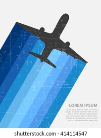 Image of high flying aircraft for the design and advertising