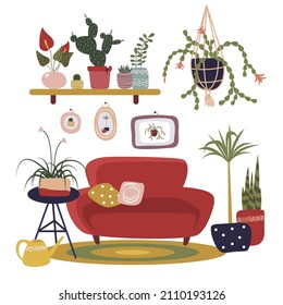 
Image of home interior with indoor plants