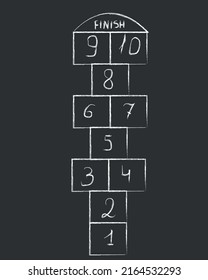 Image - Hopscotch is an old children's game popular all over the world. It is played, as a rule, on asphalt, lined with chalk into squares.