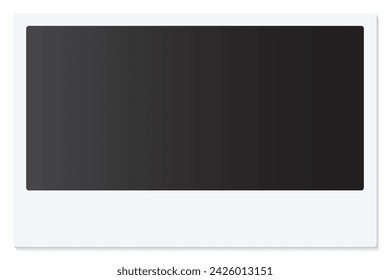 image horizontal. white rectangle with black inside, complete with shadow. Pattern vector illustration Picture frame with copy space or empty. white background