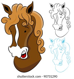 An image of a horse head drawing.