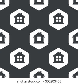 Image of hose with window in hexagon, repeated on black