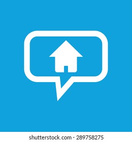 Image of house in chat bubble, isolated on blue