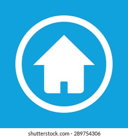 Image of house in circle, isolated on blue
