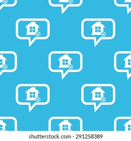 Image of house with cross in chat bubble, repeated on blue background