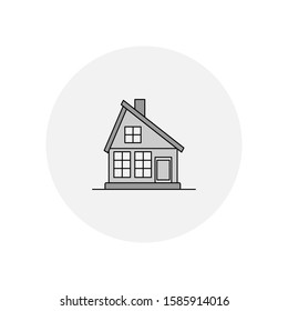 The image of the house in a linear style. Vector illustration