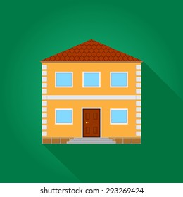 the image of a house on bright background, image vector