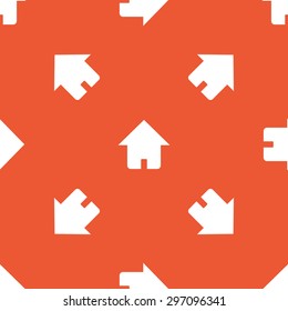 Image of house, repeated on orange background