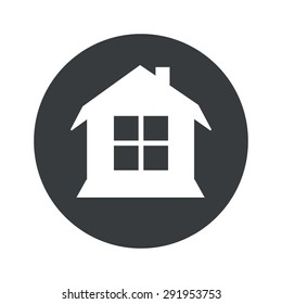 Image of house with window in black circle, isolated on white