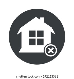 Image of house with window and cross in black circle, isolated on white
