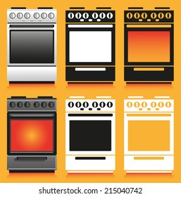Image of household appliances with different design: gas stove.