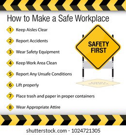 An Image Of A How To Make A Safe Workplace Sign.