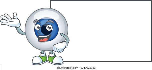 An image of human eye ball with board mascot design style
