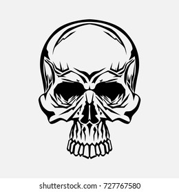 The image of the Human skull. Isolated Object. Vector illustration.